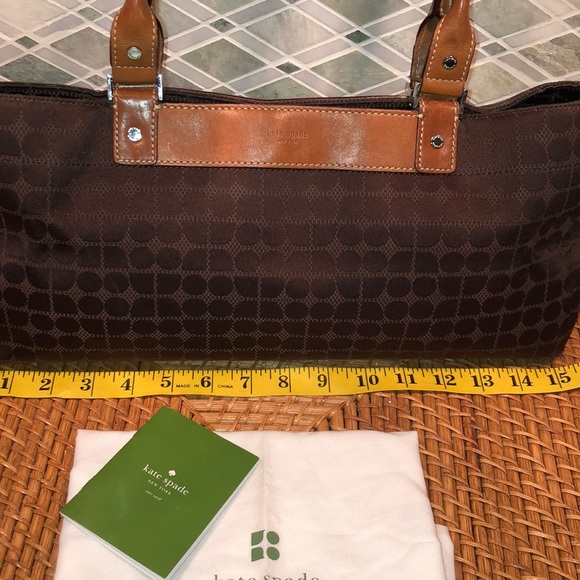 Kate Spade Signature Brown Cloth & Leather Handbag - Picture 2 of 8
